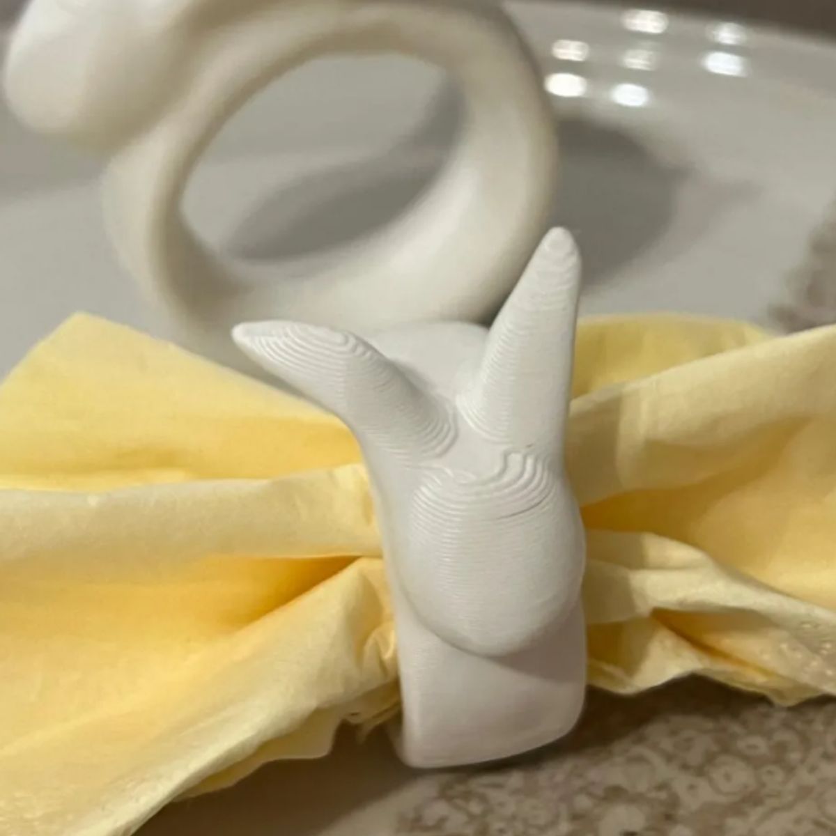 GENERICO - Anillo de servilleta de conejo de pascua