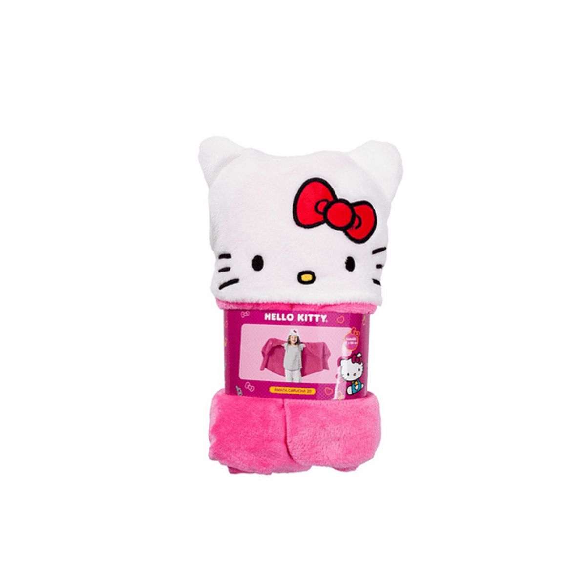 MASHINI - MANTA CAPUCHA INFANTIL 3D 75X180CM HELLO KITTY