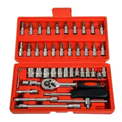 GENERICO - Juego de herramientas mecánicas de 46 piezas