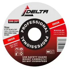 DELTA - DISCO DE CORTE 4.5" FINO 115CM CAJA DE 50 UND