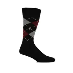 HUSH PUPPIES - Calcetín Algodón Hombre C Cuff Argyle Negro