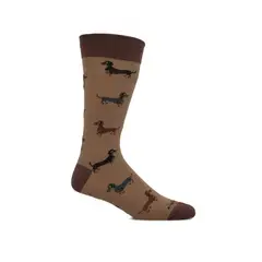 HUSH PUPPIES - Calcetín Algodón Hombre C Cuff Dachshnd Café