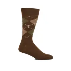 HUSH PUPPIES - Calcetín Algodón Hombre C Cuff Argyle Café