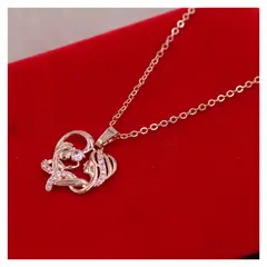 ZG JOYAS - Collar Corazón Enchapado Oro Rosa Madre Hijo Regalo Mamá