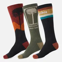 HAKA HONU - Calcetín Hombre Las Tres Puntas Pack Largo Multicolor