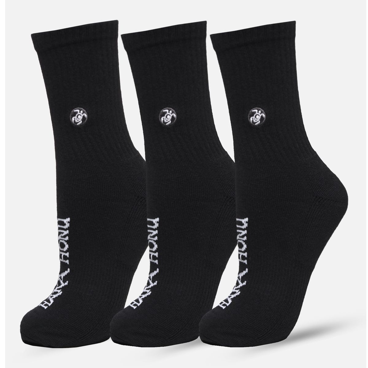 HAKA HONU - Calcetín Unisex Las Tres Puntas Pack Largo Negro Haka Honu