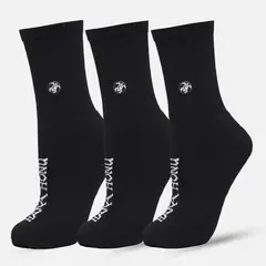 HAKA HONU - Calcetín Unisex Las Tres Puntas Pack Medio Negro