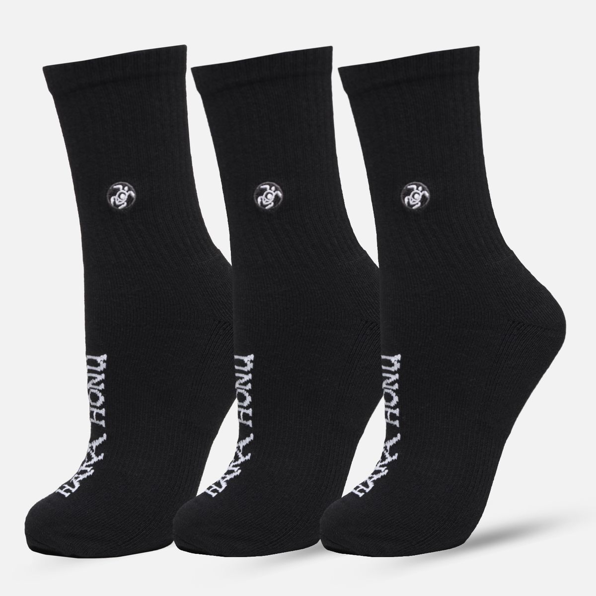 HAKA HONU - Calcetín Unisex Las Tres Puntas Pack Medio Negro Haka Honu