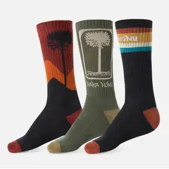 HAKA HONU - Calcetín Hombre Las Tres Puntas Pack Medio Multicolor