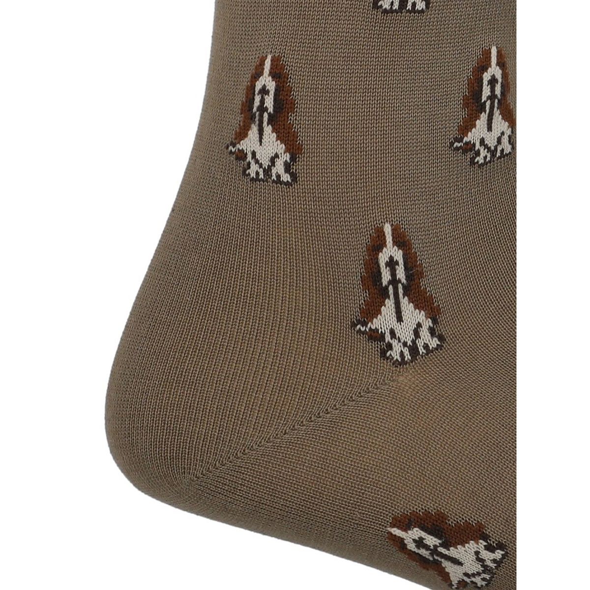 HUSH PUPPIES - Calcetín Algodón Hombre D Basset Logo Taupe HUSH PUPPIES