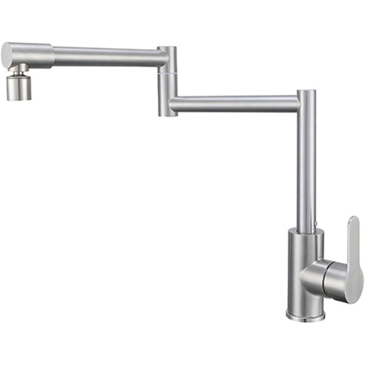 PUREPOWER - Grifo de cocina plegable giratorio de 360° grifo de cocina con brazo oscilante de doble articulación