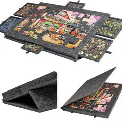 UMEXUS - Tabla De Rompecabezas Inclinable Con Soporte Y 6 Cajone