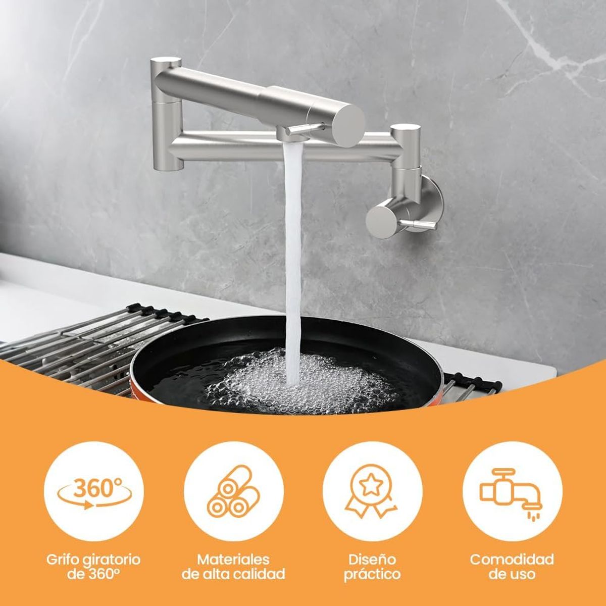 PUREPOWER - Grifo plegable de cocina para pared
