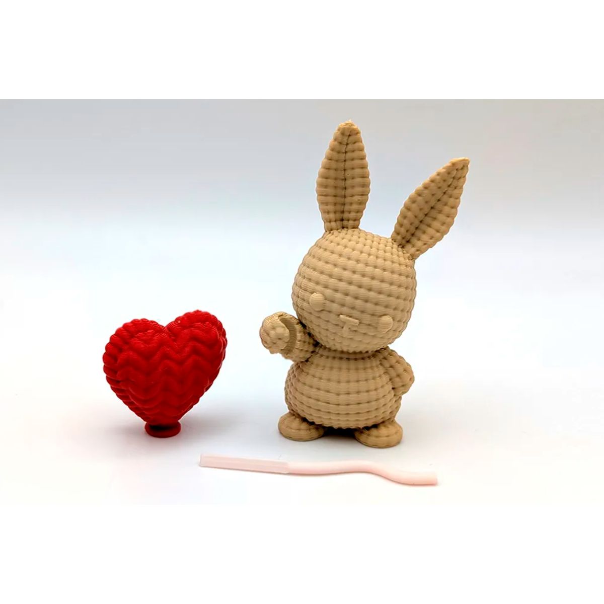 GENERICO - Figura pequeño Conejo de Punto con Globo de Corazón