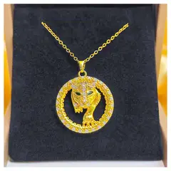ZG JOYAS - Collar Colgante Pantera Zirconia Galvanizado En Oro 14k