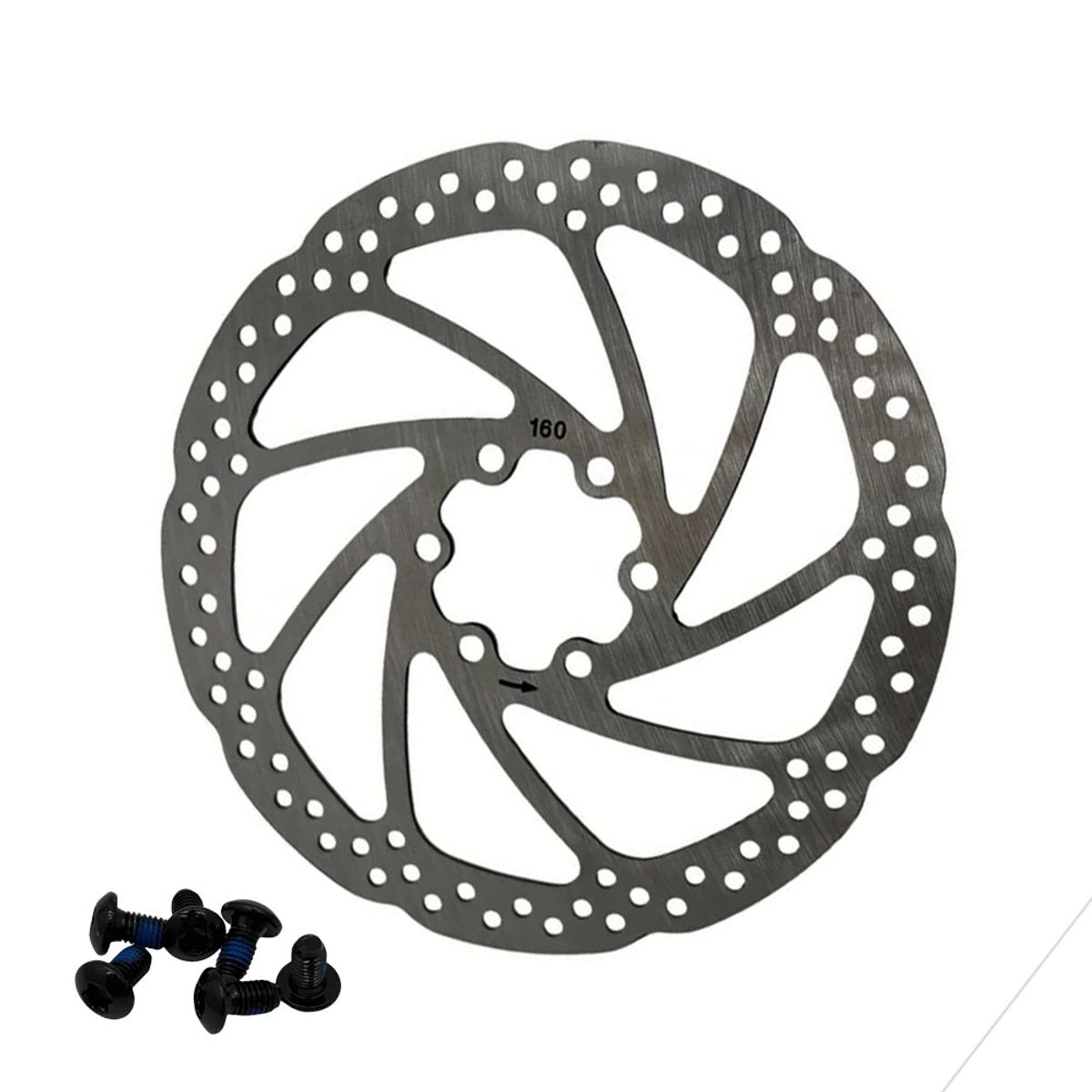 GENERICO - Disco de Freno Bicicleta 160mm 6 Hoyos Cromado