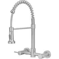 PUREPOWER - Grifo de cocina para lavaplatos monocromado extensible en Pared control de doble palanca
