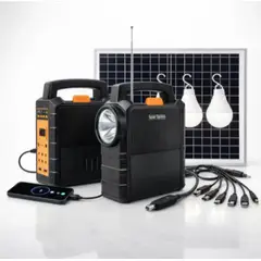 MOVI - Kit Solar Portátil 4 Ampolletas LED Radio y Cargador hasta 50h