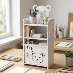 ARMONIA - Mueble Organizador Mini Oso con Puerta para Papelería
