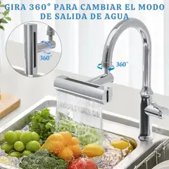 MOVI - Cabezal Para Llave De Lavaplatos 4 En 1 Giratorio 360 Grados
