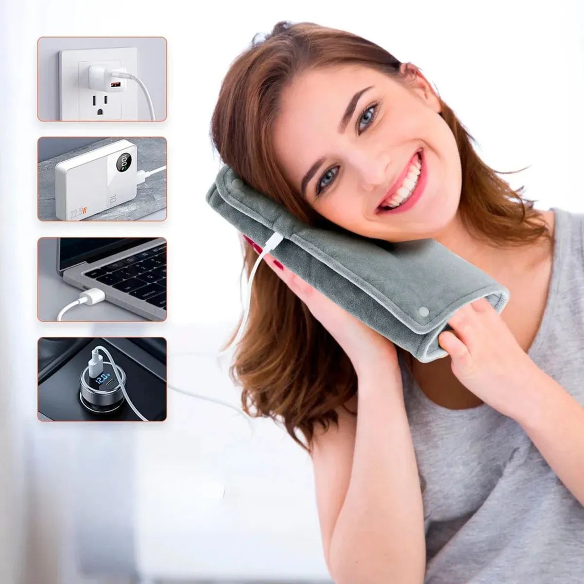 MOVI - Almohadilla Térmica Multifuncional USB  Calor Relajante en Cualquier Momento