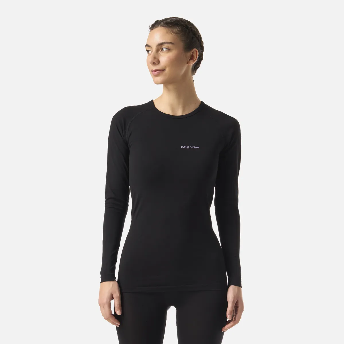 HAKA HONU - Primera Capa Mujer Puma Austral Top Negro Haka Honu
