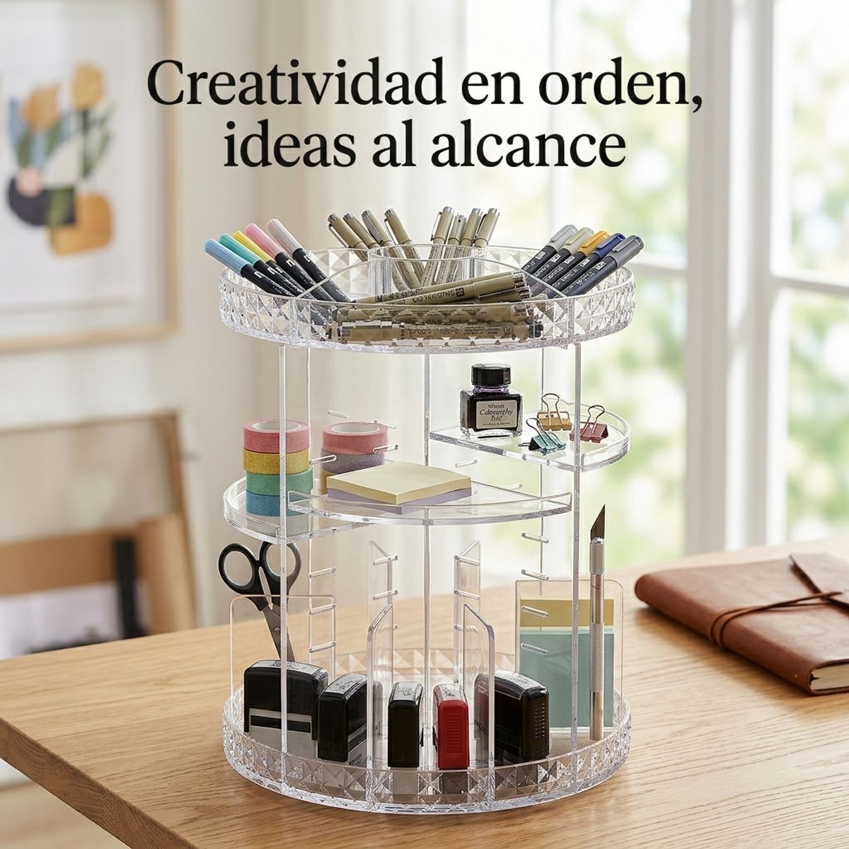 ARMONIA - Organizador Giratorio 360° para Papelería
