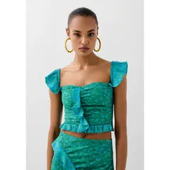 SCALPERS - TOP CROPPED ESTAMPADO VOLANTE