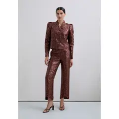 SCALPERS - Pantalón Animal Print Metalizado