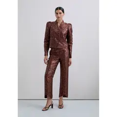 SCALPERS - PANTALÓN ANIMAL PRINT METALIZADO