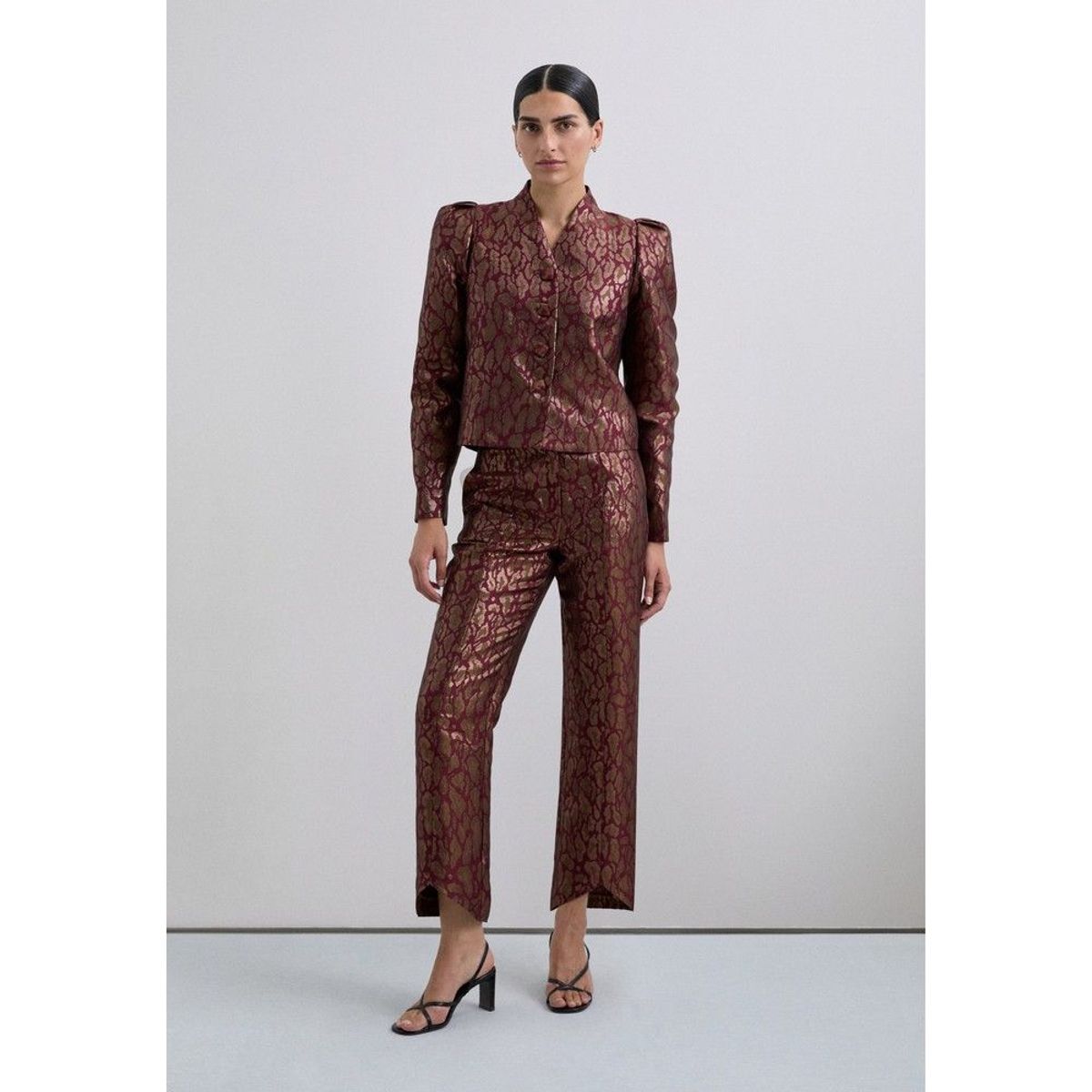 SCALPERS - Pantalón Animal Print Metalizado
