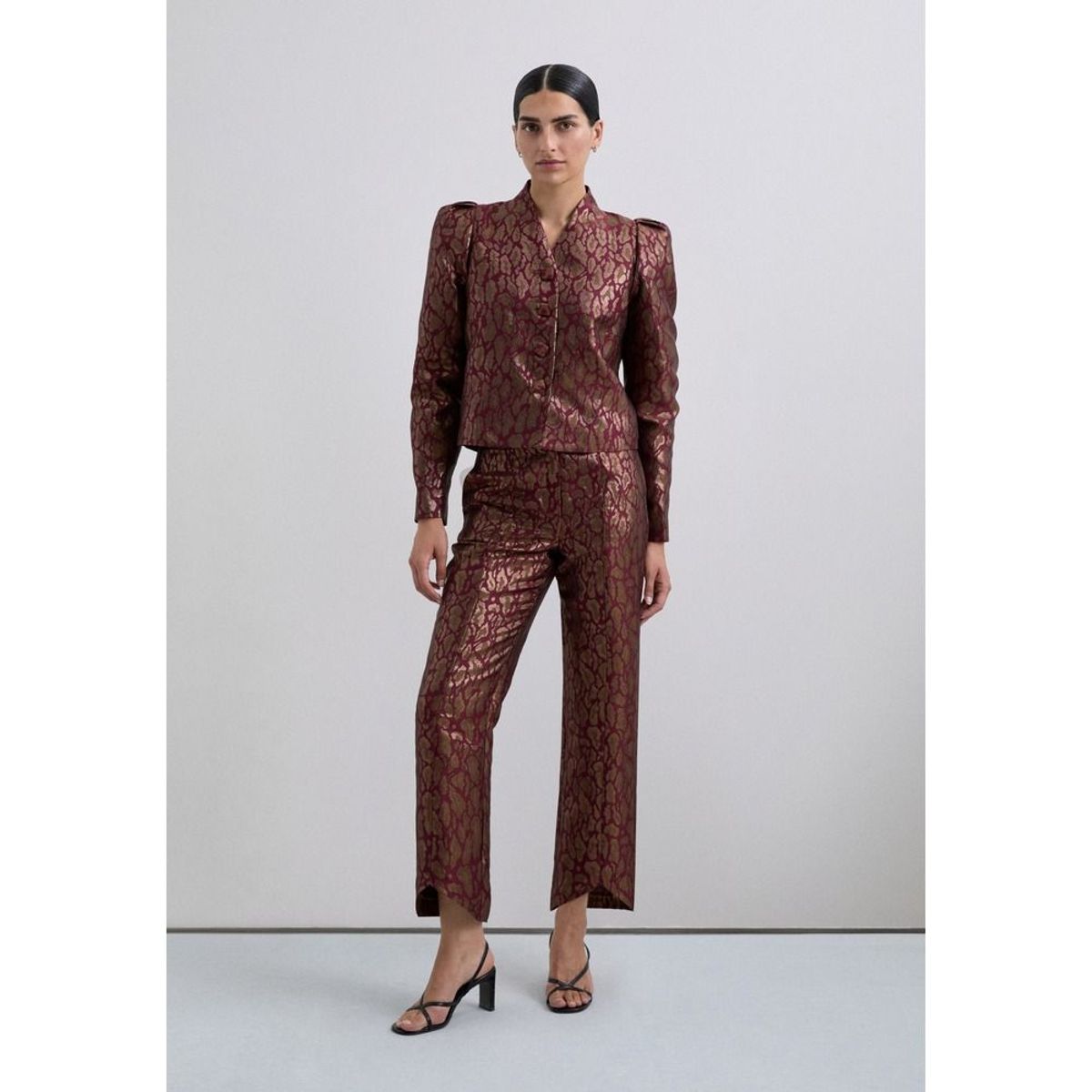 SCALPERS - Pantalón Animal Print Metalizado