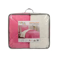 DORAL - CUBRECAMA SHERPA EMBOSSED KIDS 1.5 PLAZAS ROSADO