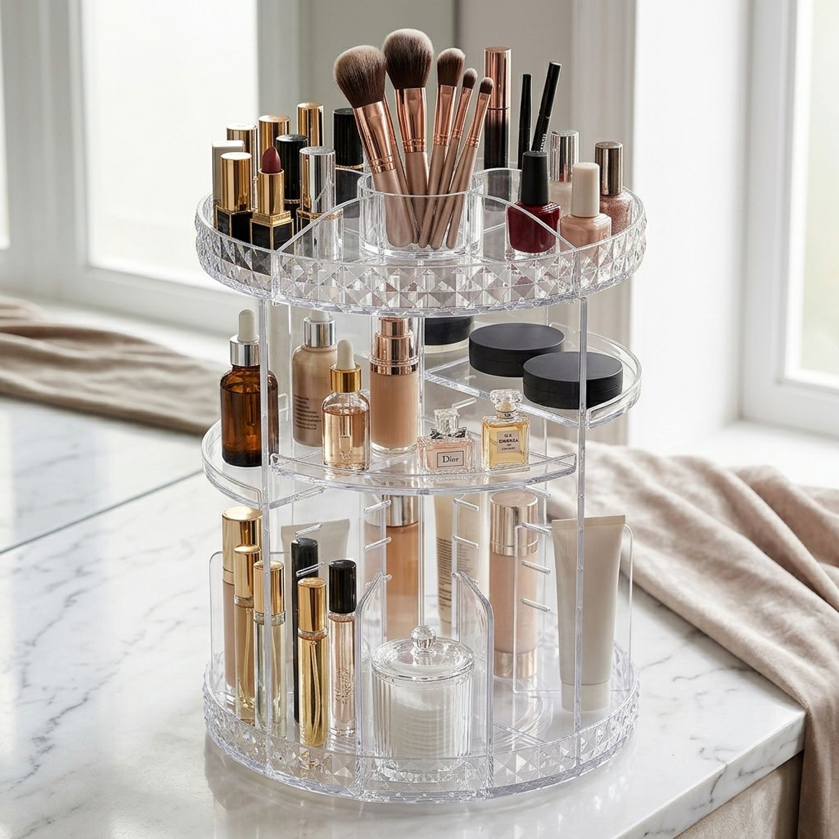 ARMONIA - Organizador 360° Acrílico para Cosméticos y Skincare