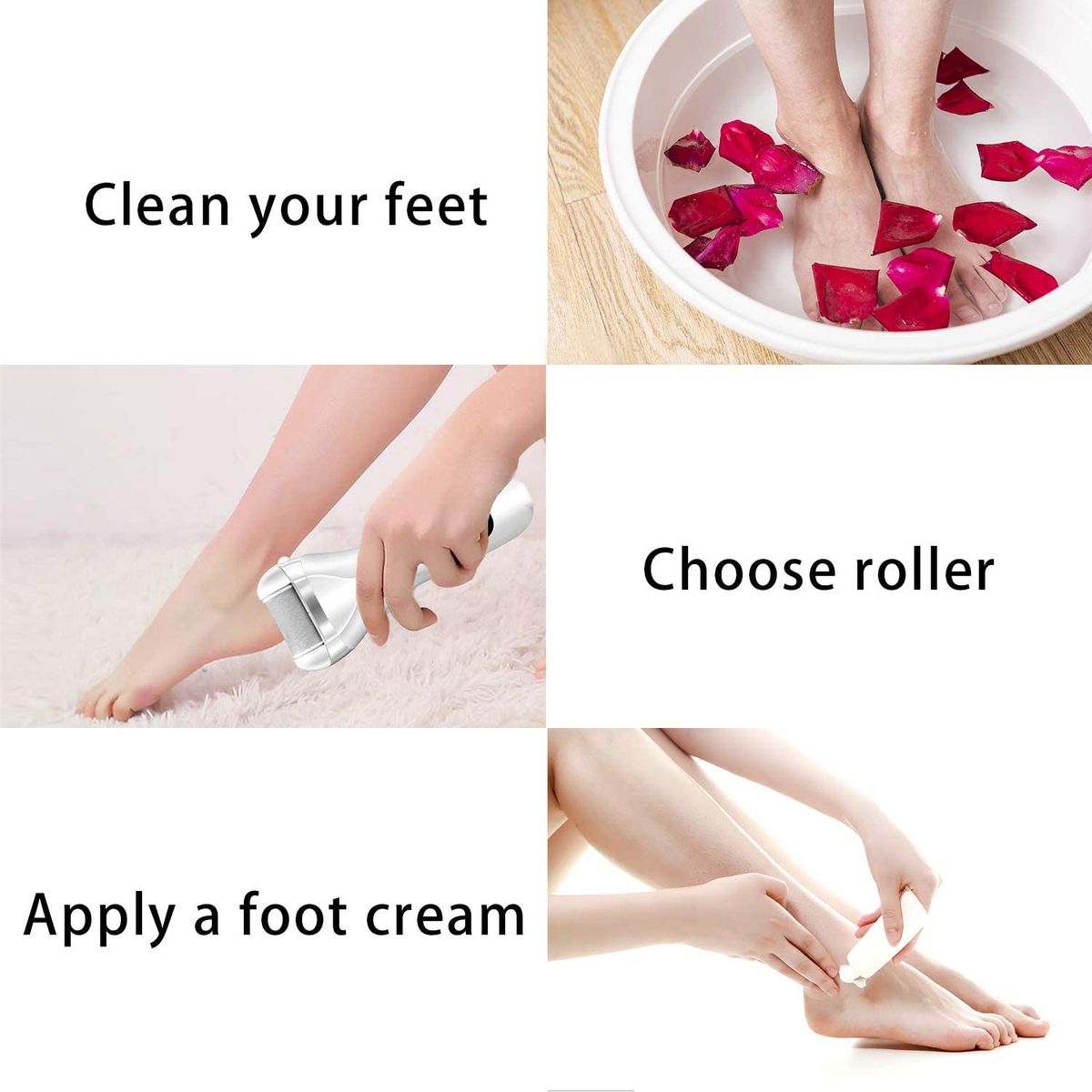 PUREPOWER - Eliminador de callos recargable Con kit de pedicura Para piel muerta