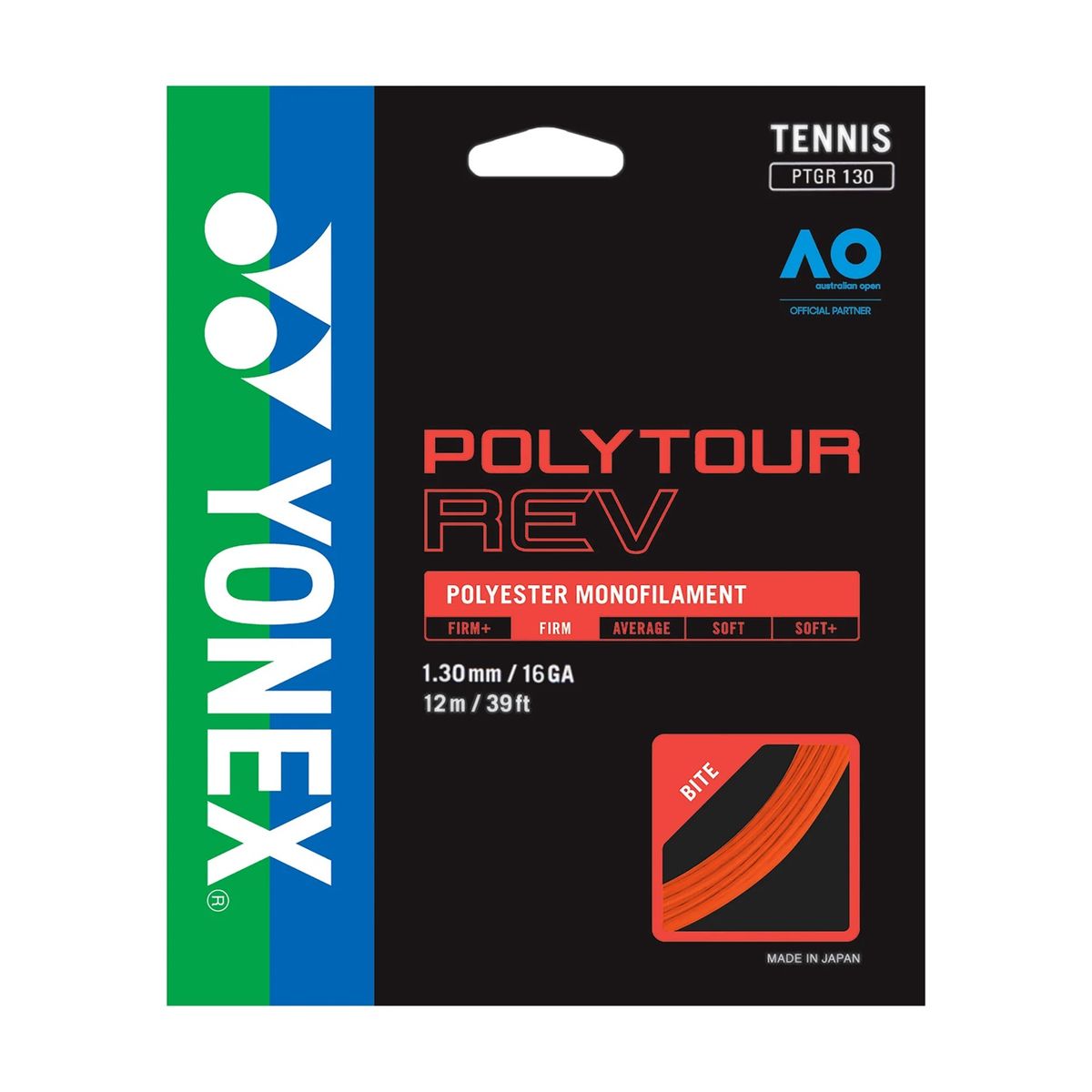 YONEX - Cuerda Yonex Poly Tour Rev Naranja 1.25 - 12m