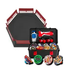 GENERICO - Set De Juego Estadio + 12 Beyblades Metal Fusion Storage Box