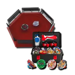 GENERICO - Set De Juego Estadio + 12 Beyblades Metal Fusion Storage Box
