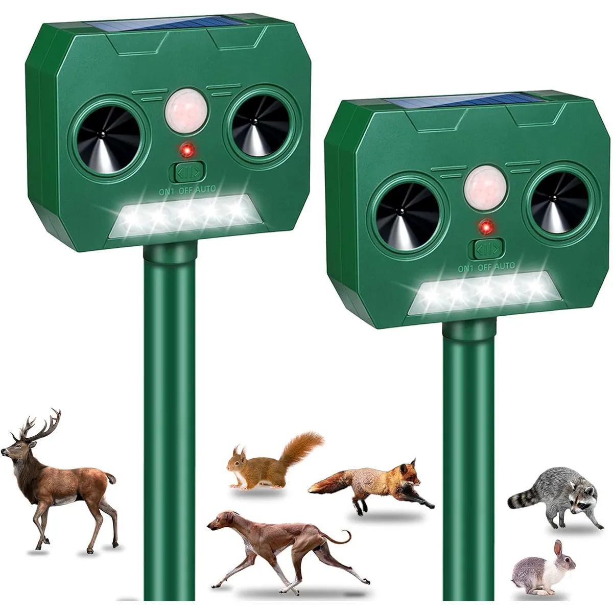 MOVI - Repelente de Animales Ultrasónico con Panel Solar
