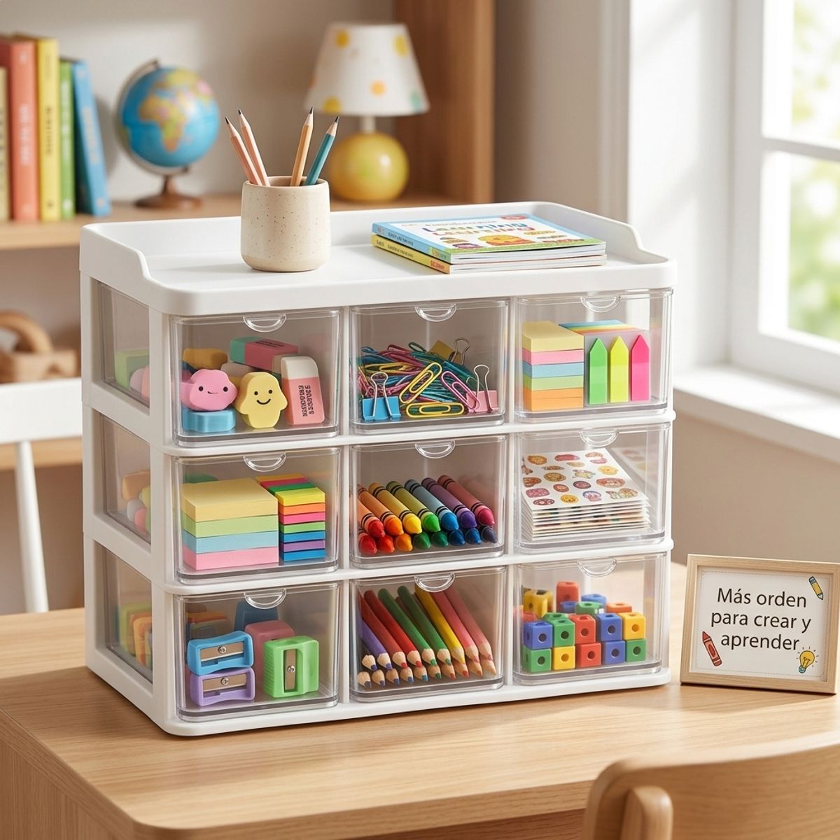 ARMONIA - Mini Mueble 3x3 para Útiles y Papelería