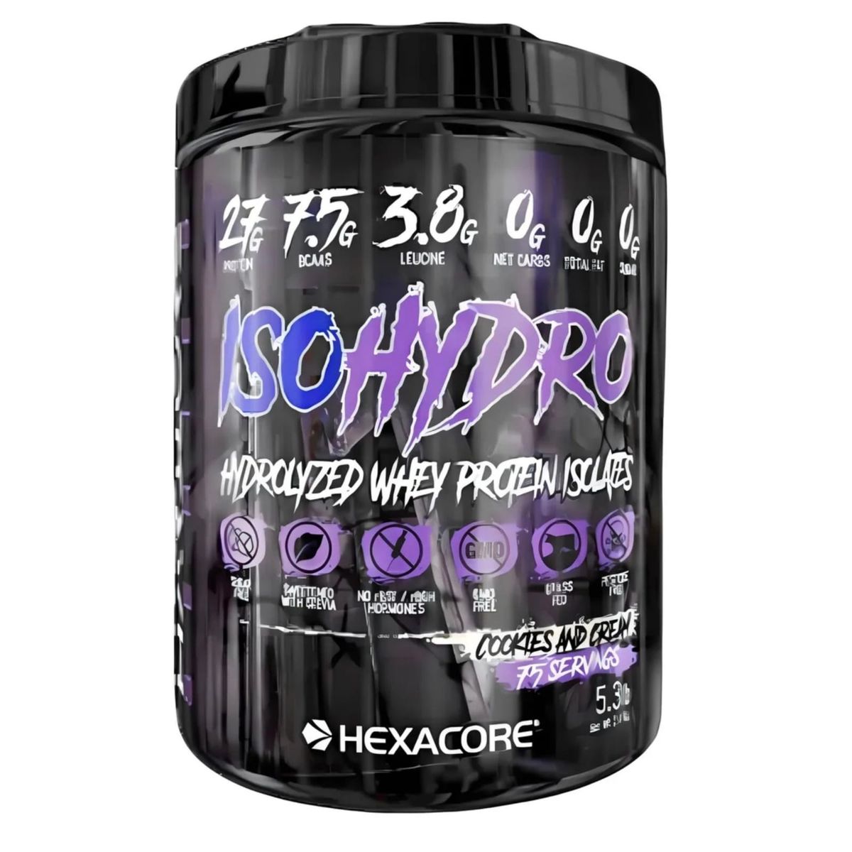 HEXACORE - Proteina Isolate Hexacore IsoHydro aislada 5.3 libras 75 servicios COOKIES AND CREEMS