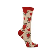 HUSH PUPPIES - Calcetín Algodón Mujer C Heart Crema