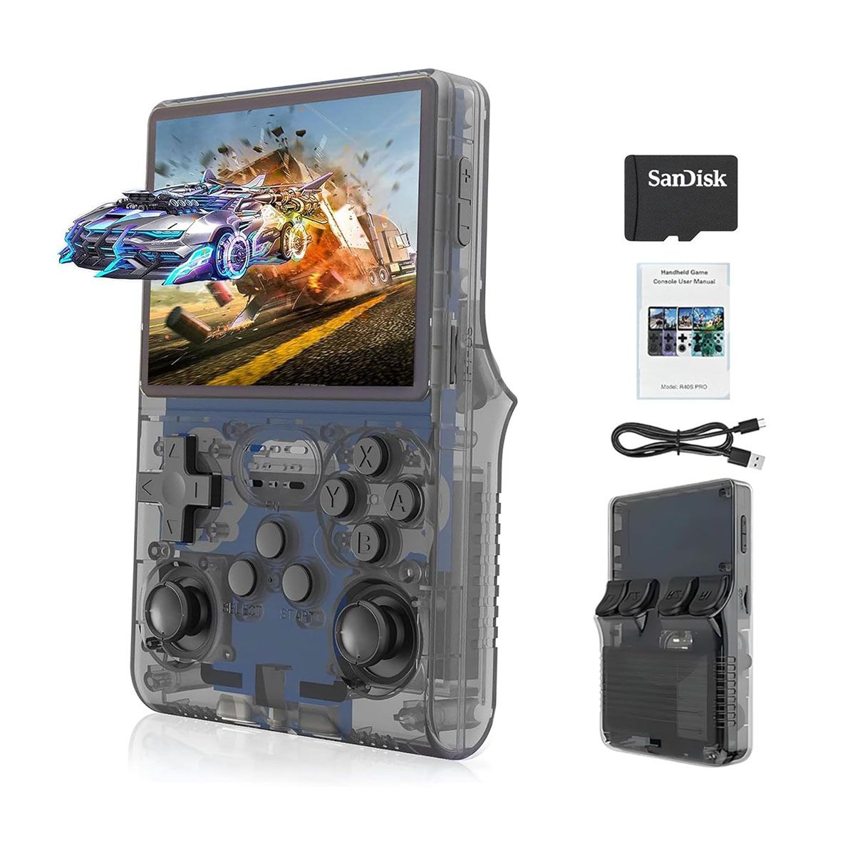 PUREPOWER - Mini Consola de Videojuegos Retro Portátil Diseño Compacto 30 Emuladores Pantalla IPS 3.5" 128GB