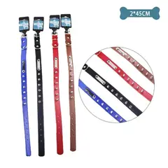 GENERICO - Collar PU con tachuelas Color Aleatorio 2.0cm x45cm 12pcs