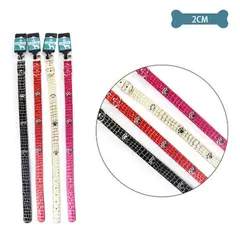 GENERICO - Collar PU con tachuelas de huella Color Aleatorio 2cm 12pcs