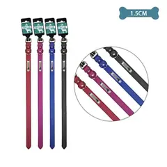 GENERICO - Collar PU para mascota Color Aleatorio 1.5cm 12pcs