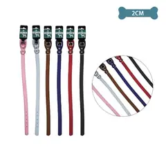GENERICO - Collar PU para mascota Color Aleatorio 2.0cm 12pcs
