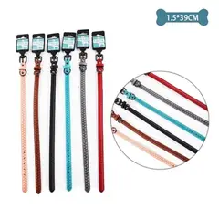 GENERICO - Collar PU para mascota Color Aleatorio 1.5x39cm 12pcs