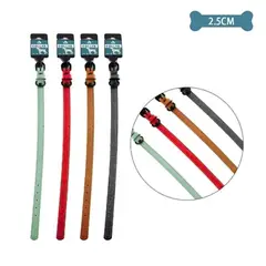 GENERICO - Collar PU para mascota Color Aleatorio 2.5cm 12pcs