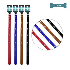 GENERICO - Collar PU con tachuelas de hueso Color Aleatorio 2.5cm 12pcs